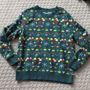 Hanna Andersson Green Elf Festive Kids Sweatshirt